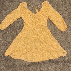 Yellow Long-sleeve Floral Sundress from Holister
